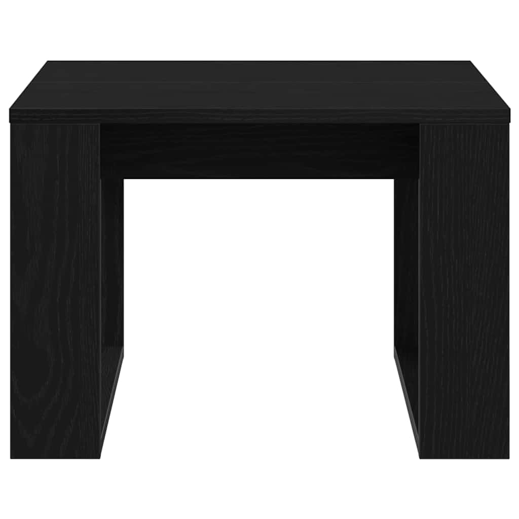 Juodas ąžuolo šoninis staliukas - 50x50x35 cm, pagamintas iš inžinerijos medienos
