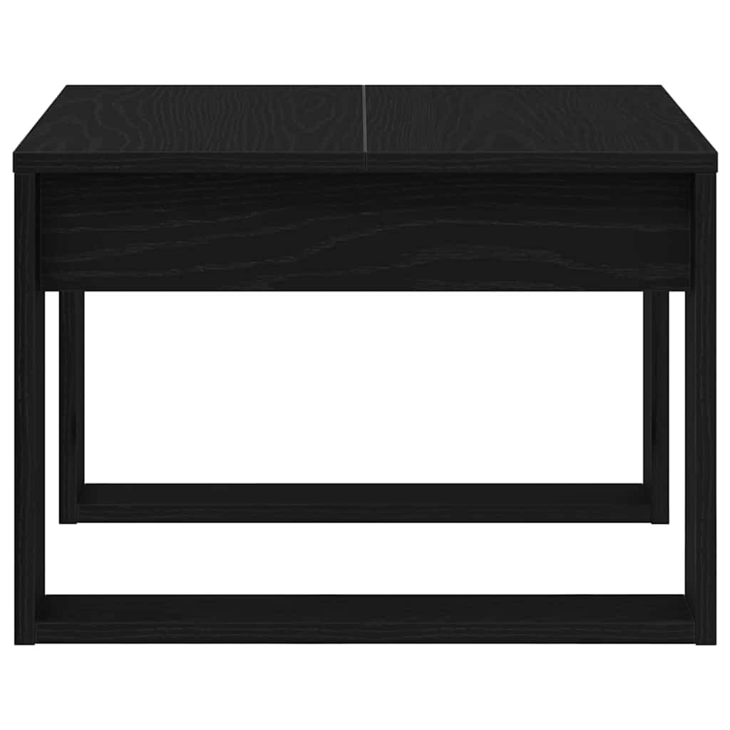 Juodas ąžuolo šoninis staliukas - 50x50x35 cm, pagamintas iš inžinerijos medienos