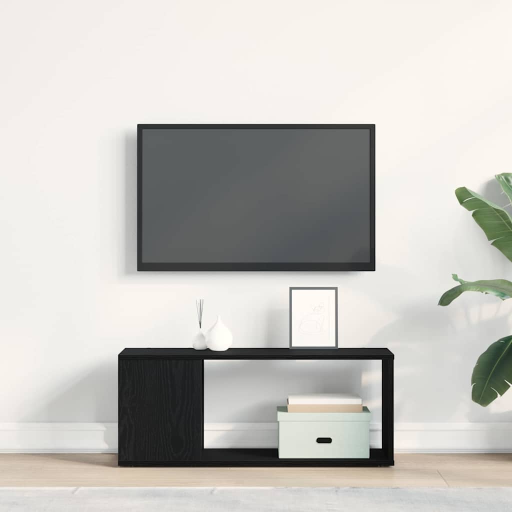 TV spintelių komplektas Juodas ąžuolas 80 x 24 x 32 cm
