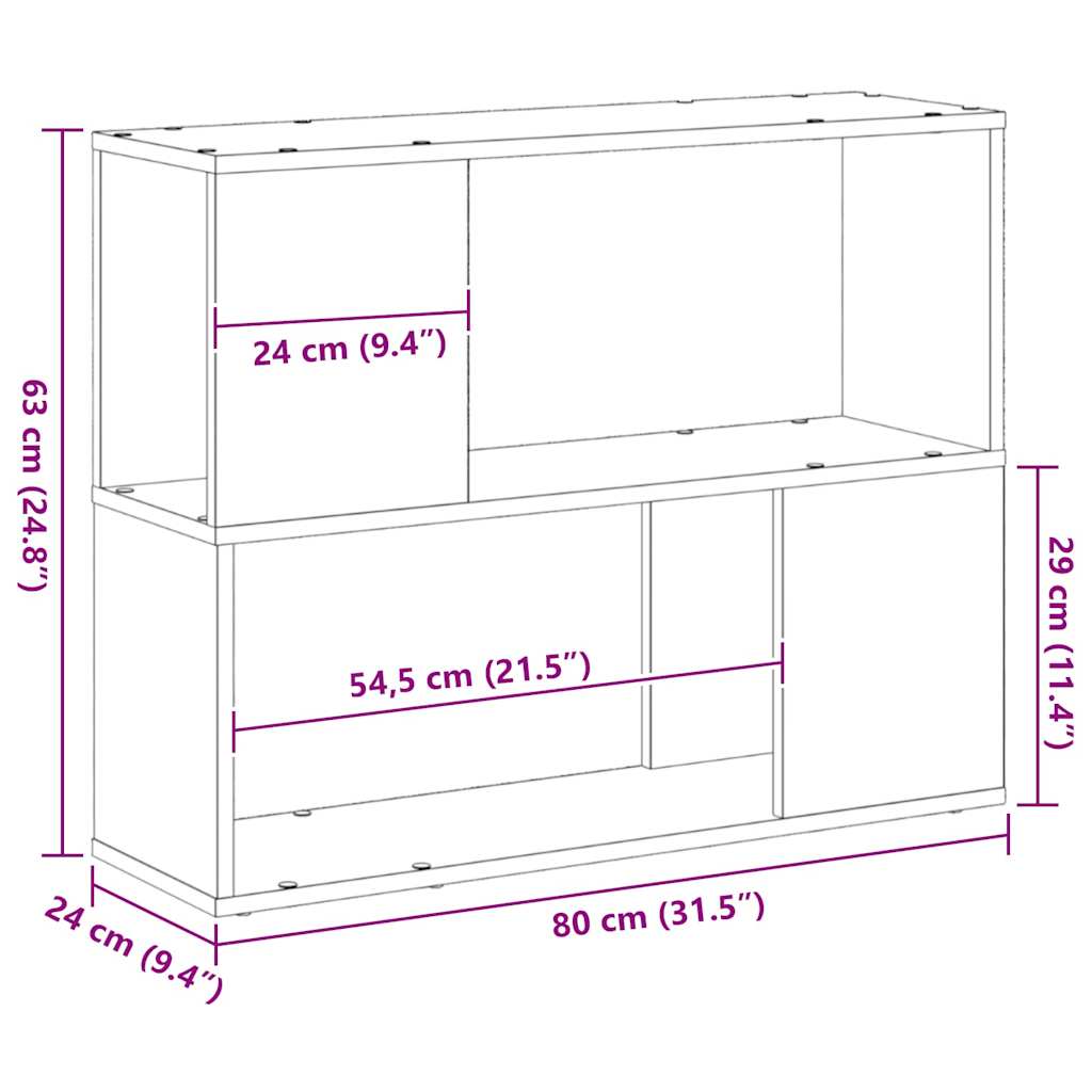 TV cabinet set Black oak 80 x 24 x 63 cm