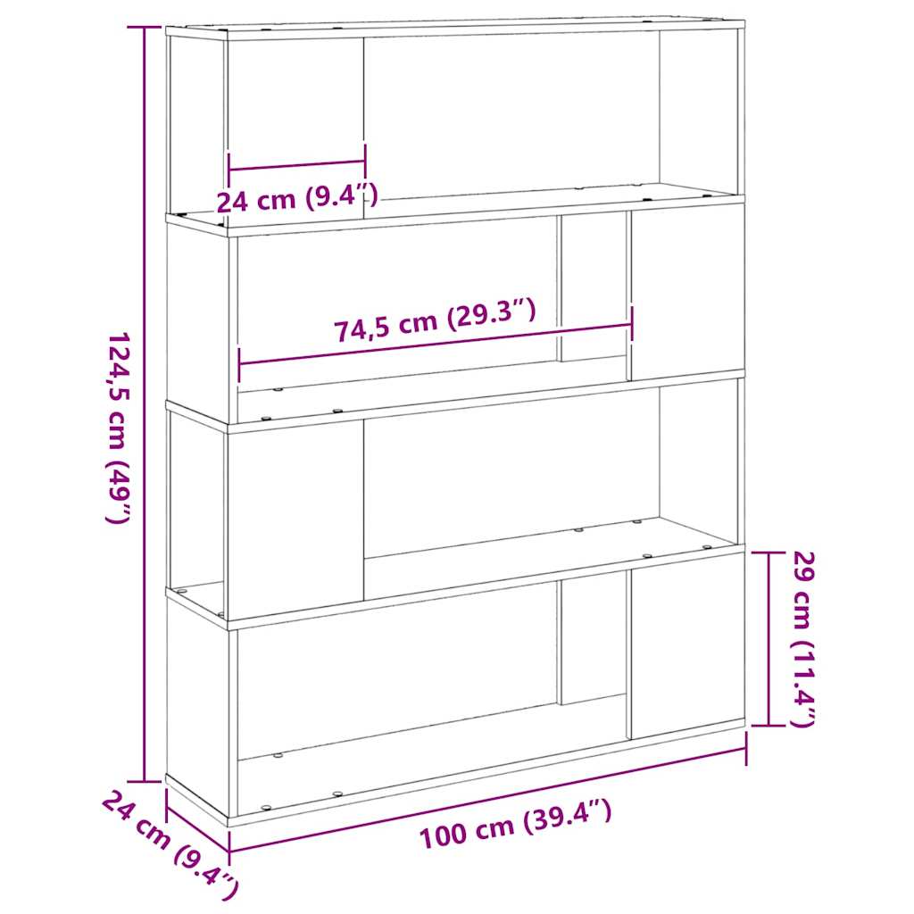TV skapīšu komplekts Melns ozols 100 x 24 x 124,5 cm