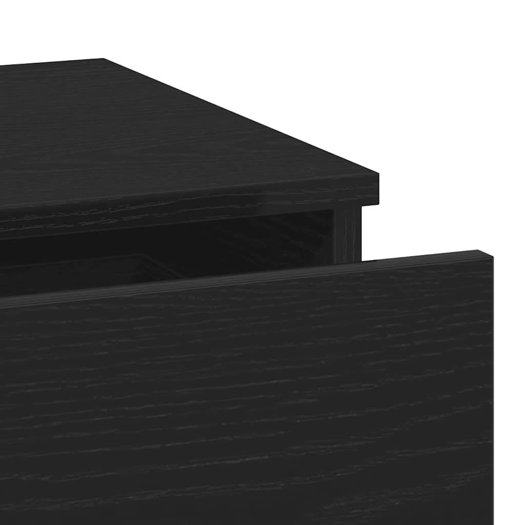 Bedside cabinet with drawer Black oak 40 x 35 x 65 cm