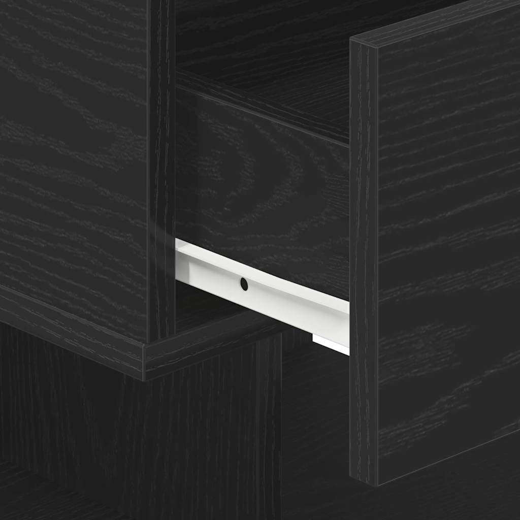 Bedside cabinet with drawer Black oak 40 x 35 x 65 cm