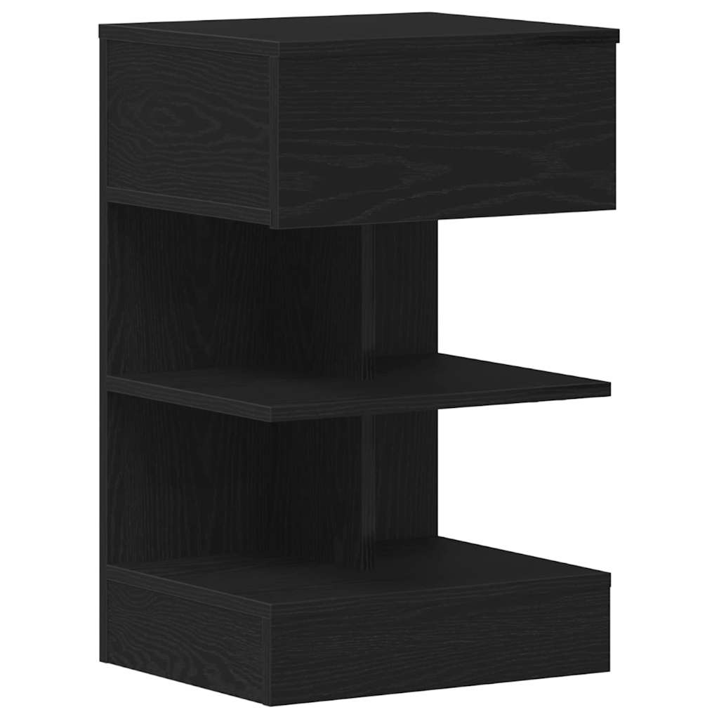 Bedside cabinet with drawer Black oak 40 x 35 x 65 cm