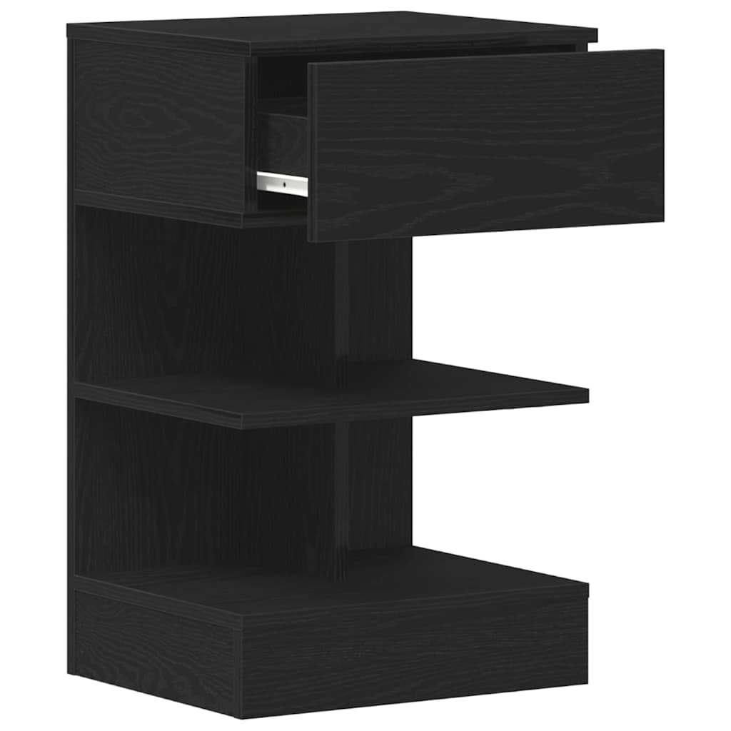Bedside cabinet with drawer Black oak 40 x 35 x 65 cm