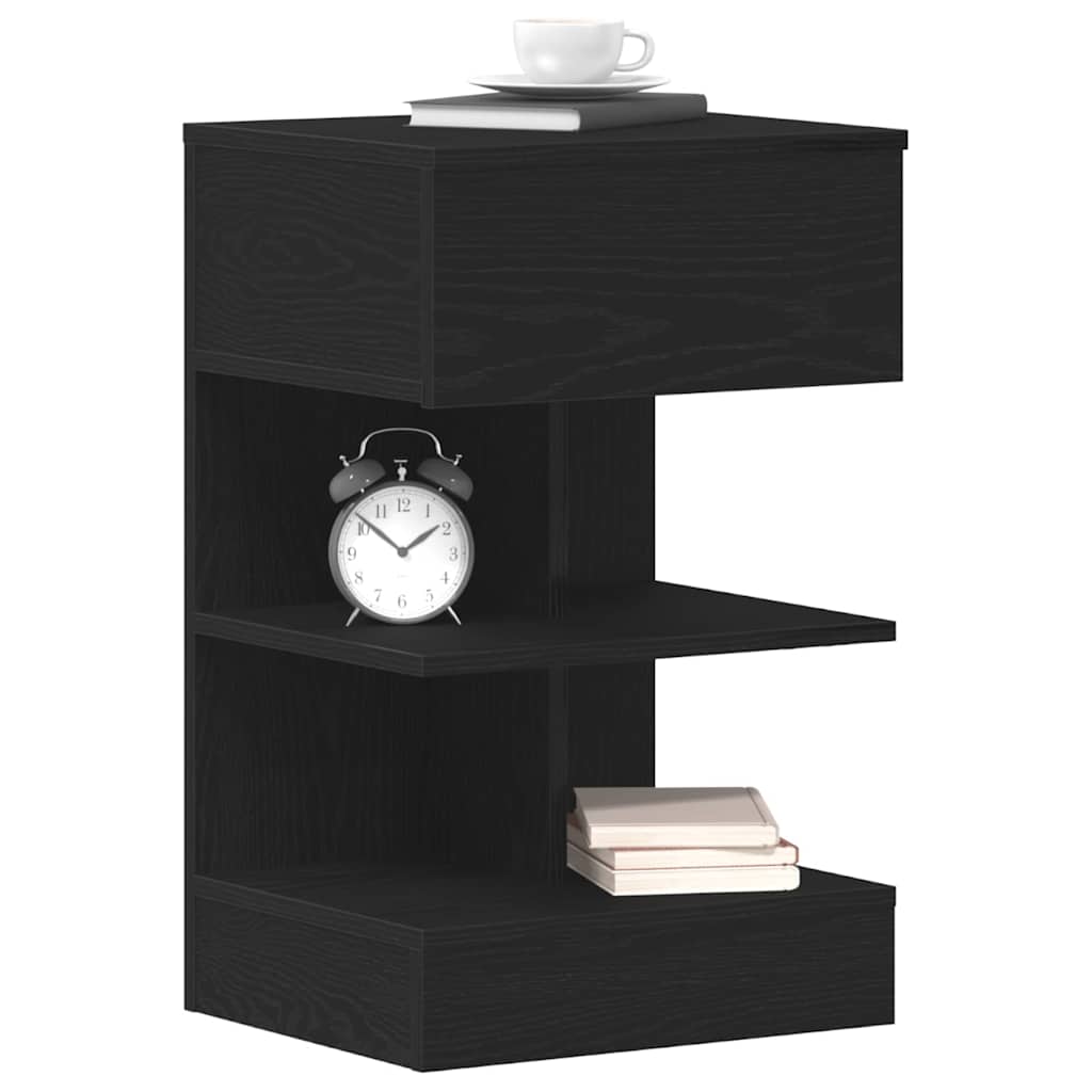 Bedside cabinet with drawer Black oak 40 x 35 x 65 cm