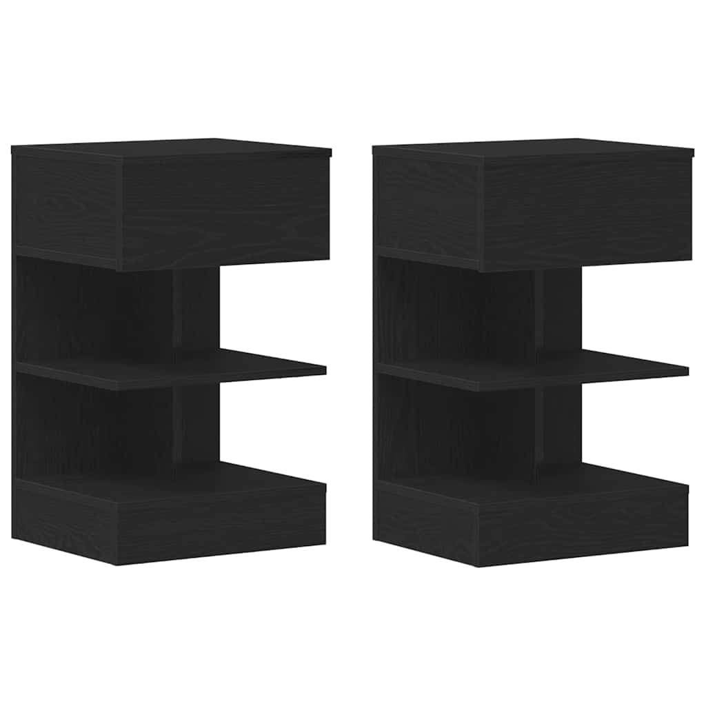 Šalia lovos spintelė 2 pcs Juodas ąžuolas 40 x 35 x 65 cm