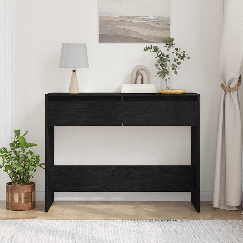 Konsolinis stalas su stalčių Juodas ąžuolas 100 x 35 x 76,5 cm