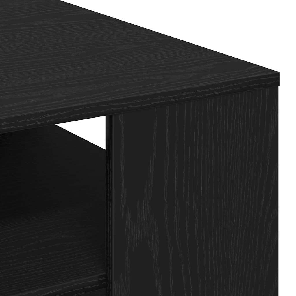 Juodas ąžuolo kavos staliukas 102x55x43 cm pagamintas iš inžinerinės medžiagos