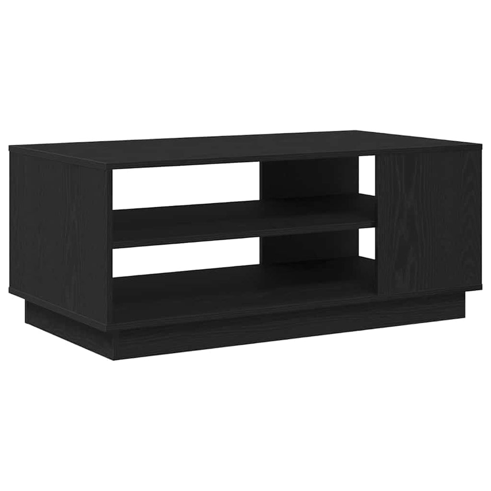 Juodas ąžuolo kavos staliukas 102x55x43 cm pagamintas iš inžinerinės medžiagos