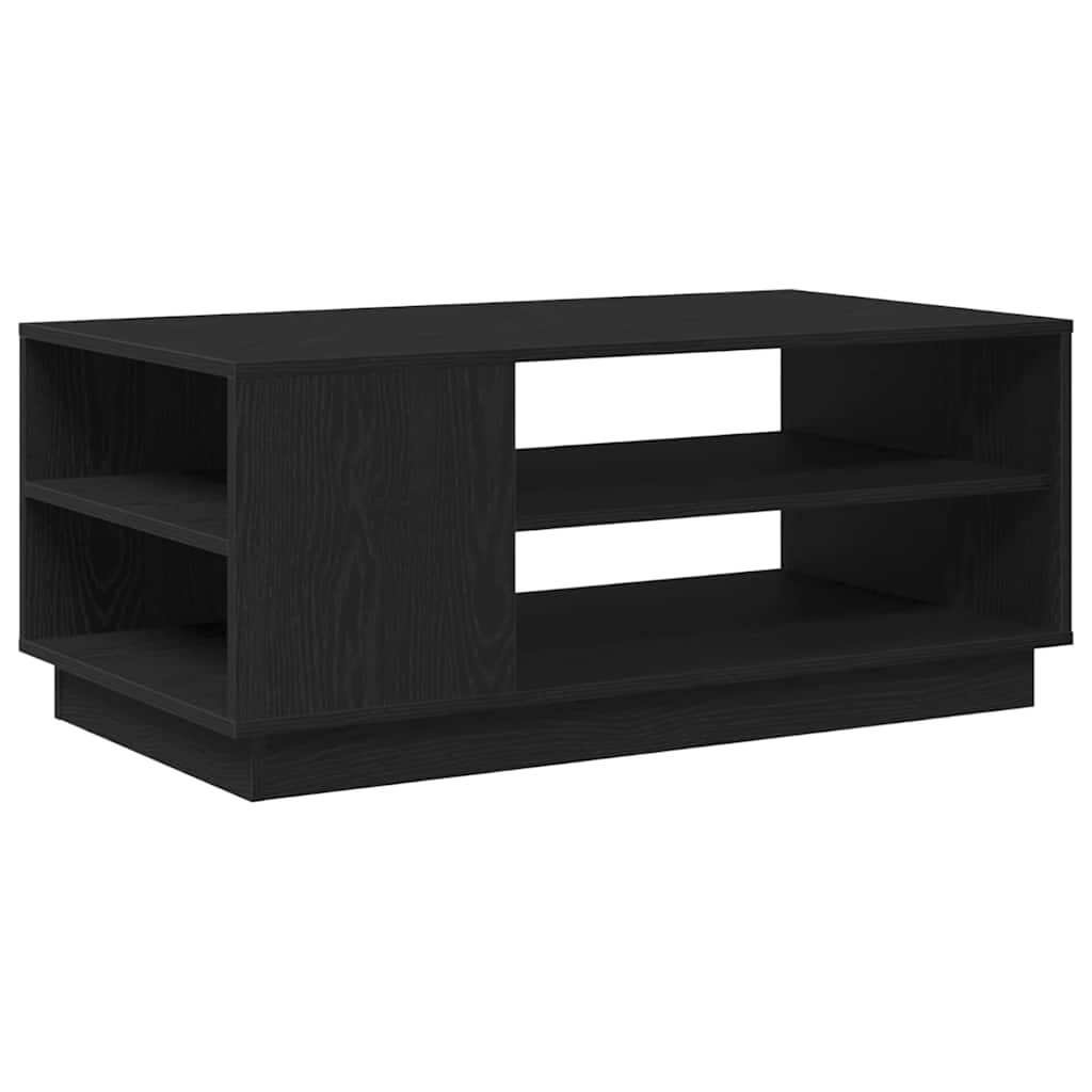 Juodas ąžuolo kavos staliukas 102x55x43 cm pagamintas iš inžinerinės medžiagos
