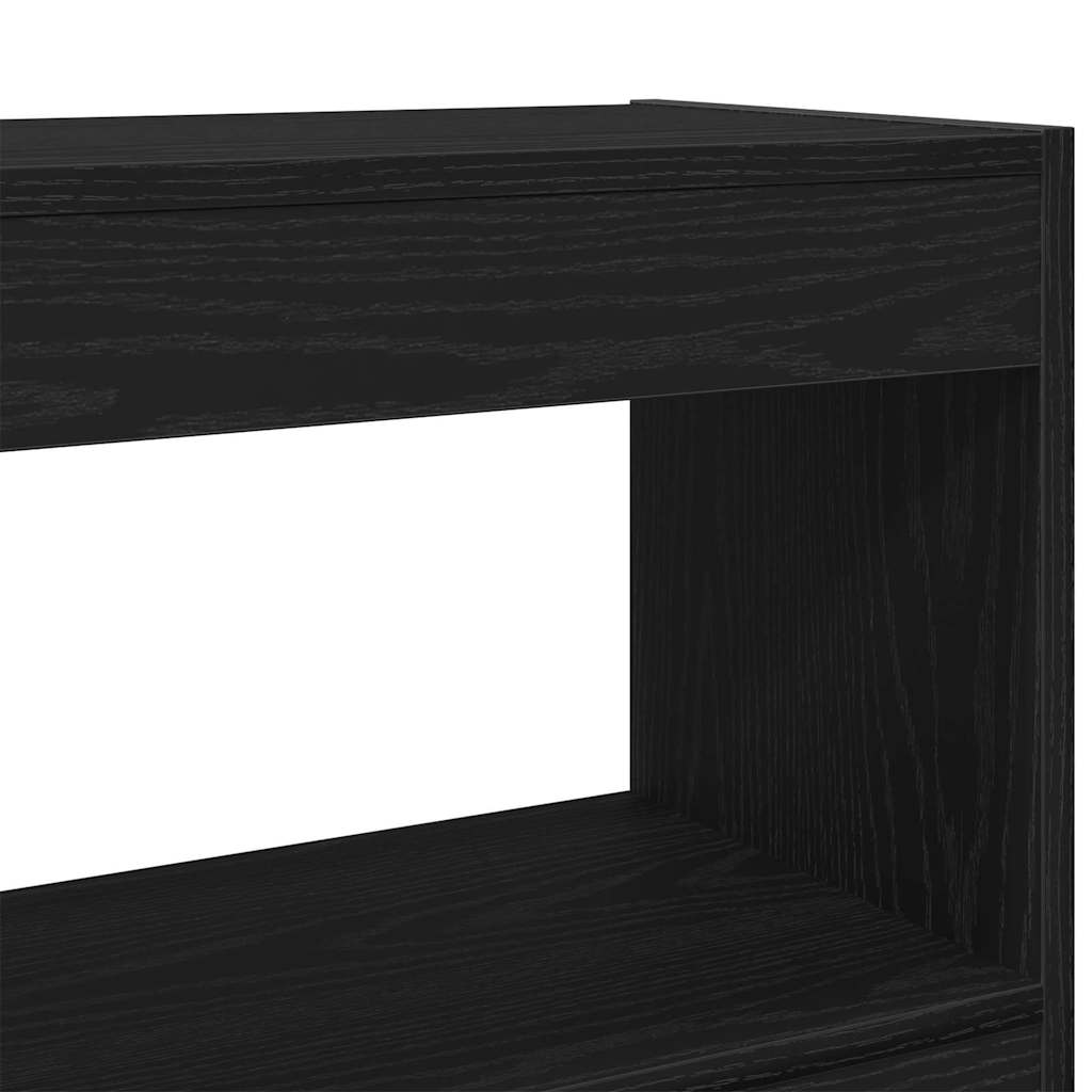 Grāmatu plaukts melns ozols 100 x 30 x 72 cm Apstrādāts koks