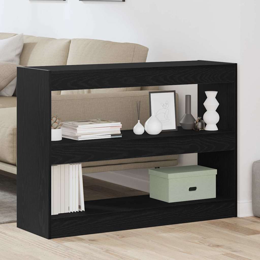 Grāmatu plaukts melns ozols 100 x 30 x 72 cm Apstrādāts koks