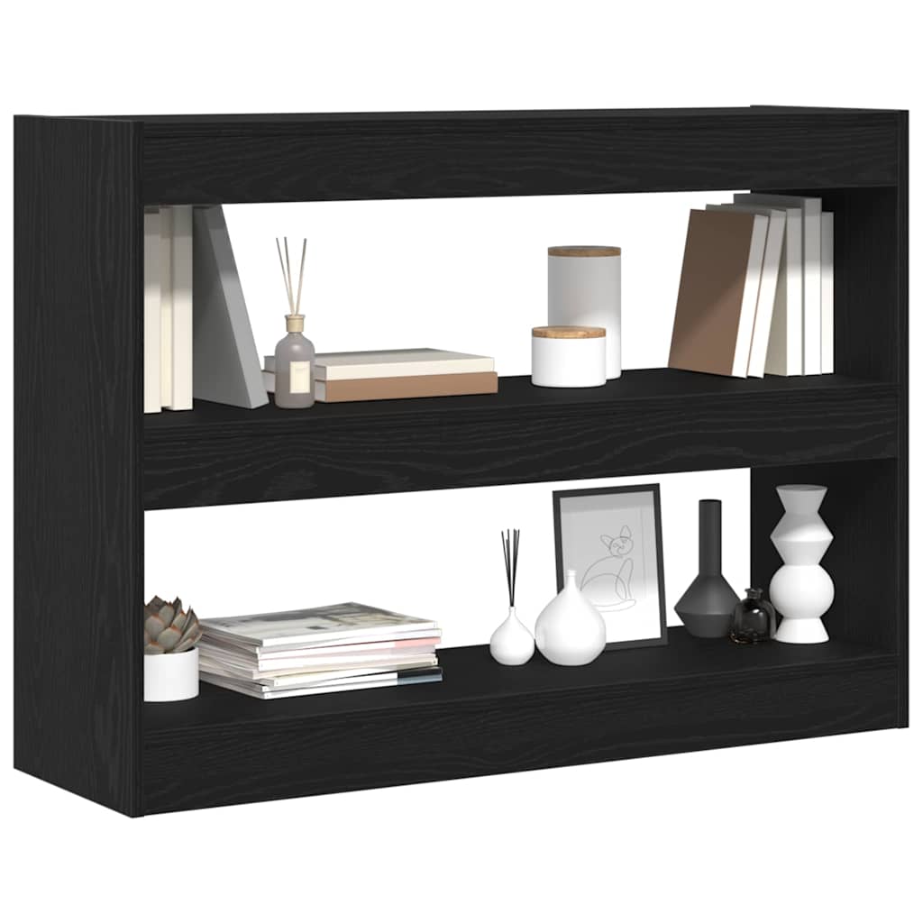 Grāmatu plaukts melns ozols 100 x 30 x 72 cm Apstrādāts koks