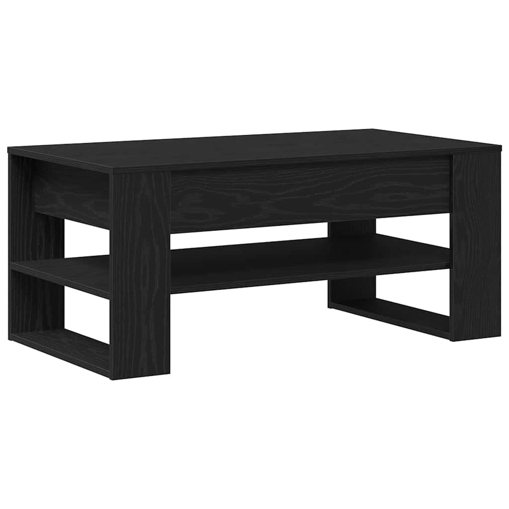 Juodas kavos staliukas 102x55x45 cm, pagamintas iš medienos