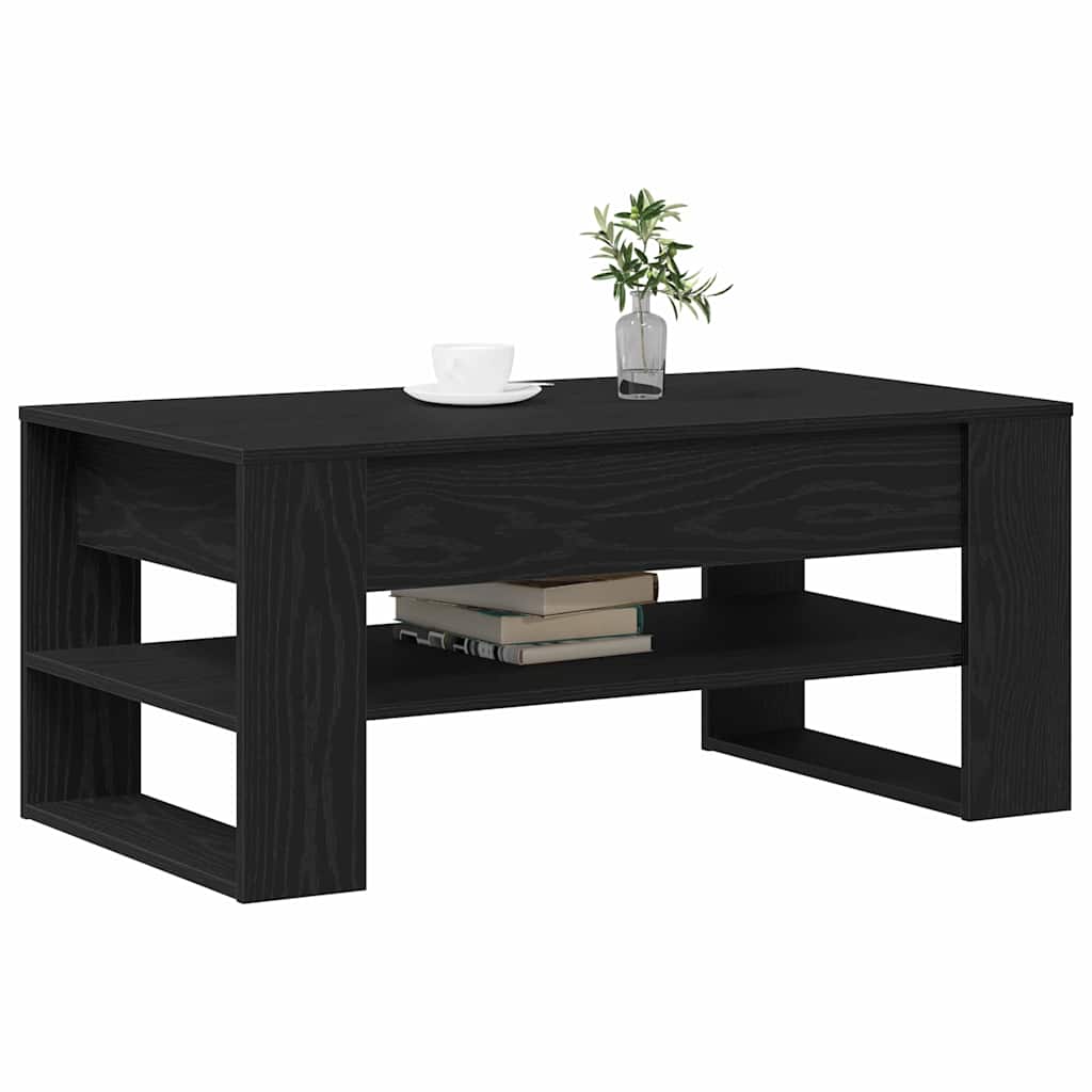Juodas kavos staliukas 102x55x45 cm, pagamintas iš medienos