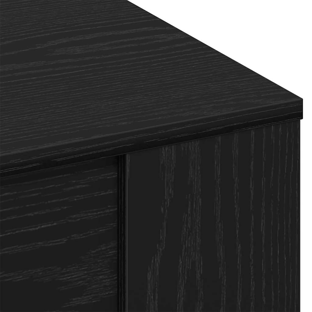 Juodo ąžuolo kavos staliukas 55.5x55x45 cm, pagamintas iš inžinerinės medienos