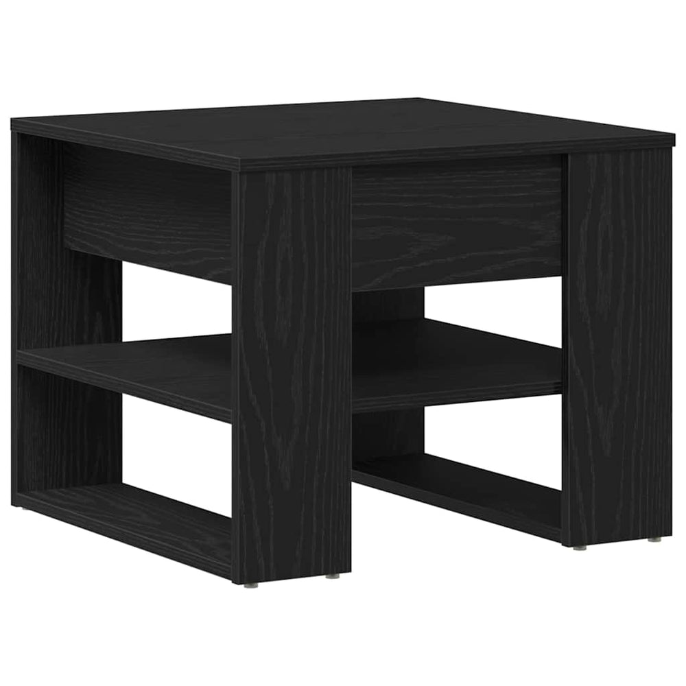 Juodo ąžuolo kavos staliukas 55.5x55x45 cm, pagamintas iš inžinerinės medienos