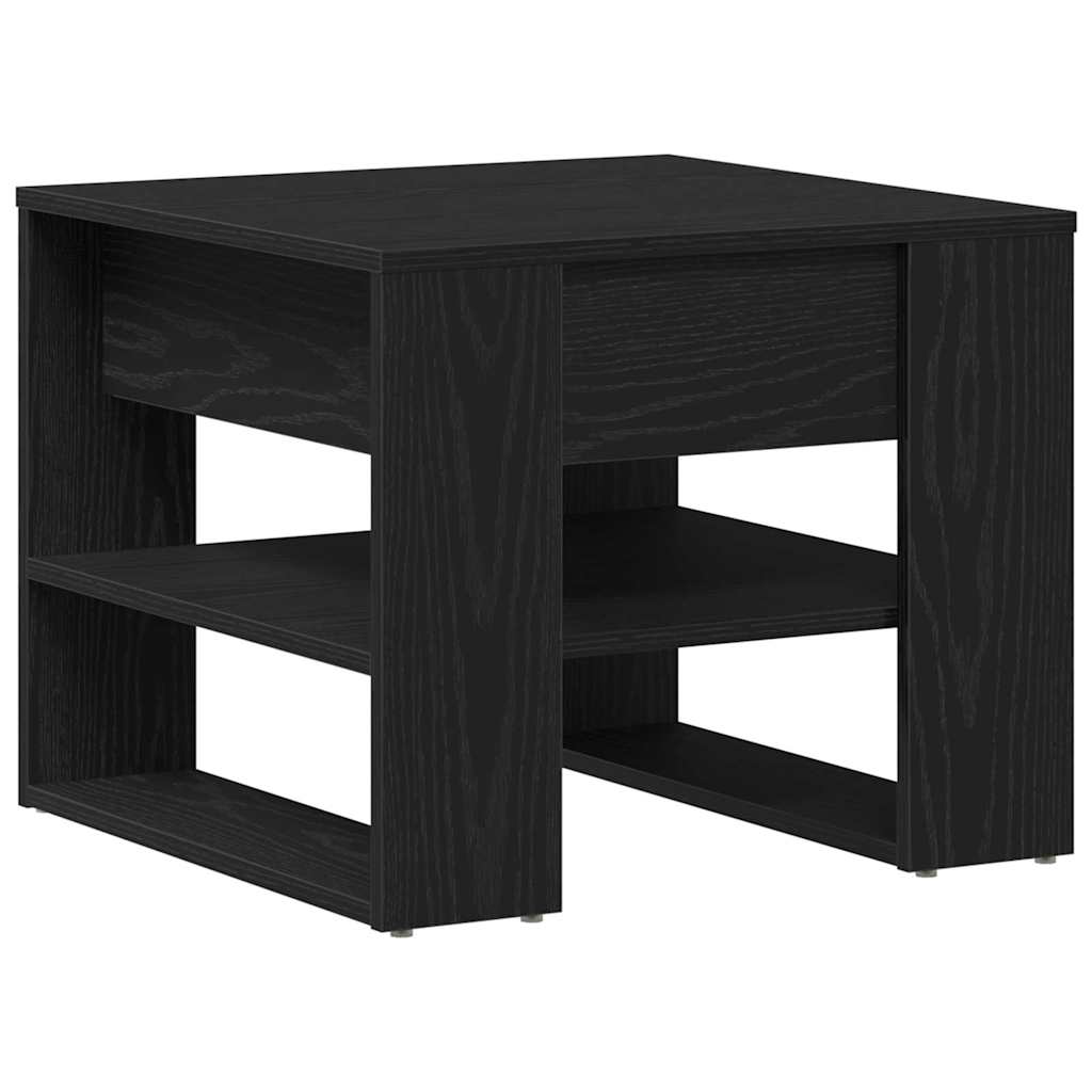 Juodo ąžuolo kavos staliukas 55.5x55x45 cm, pagamintas iš inžinerinės medienos