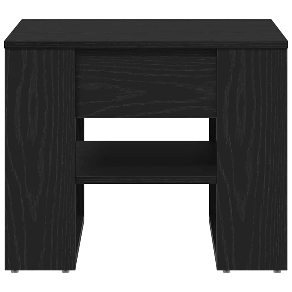 Juodo ąžuolo kavos staliukas 55.5x55x45 cm, pagamintas iš inžinerinės medienos