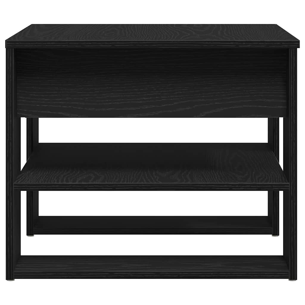 Juodo ąžuolo kavos staliukas 55.5x55x45 cm, pagamintas iš inžinerinės medienos