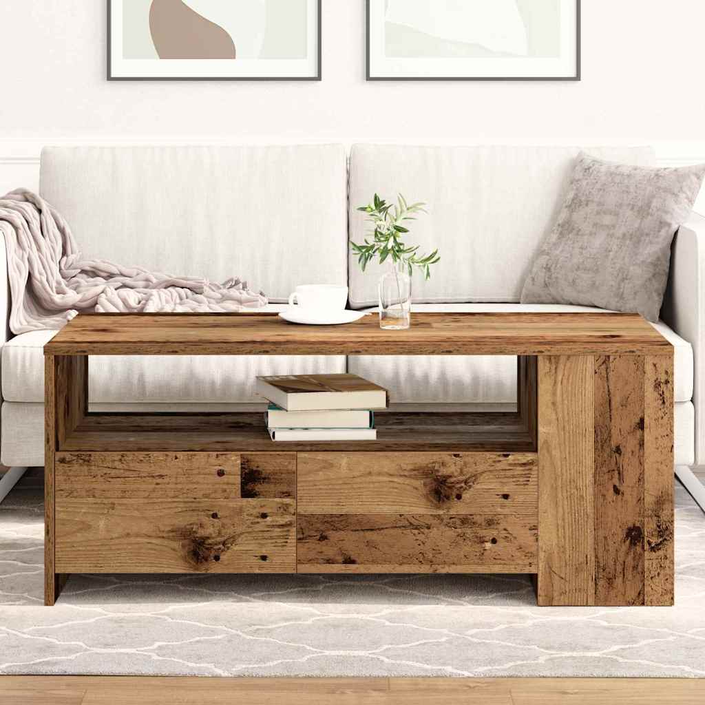 Kavos staliukas su stalčių Senovinis medis 102 x 55 x 43,5 cm