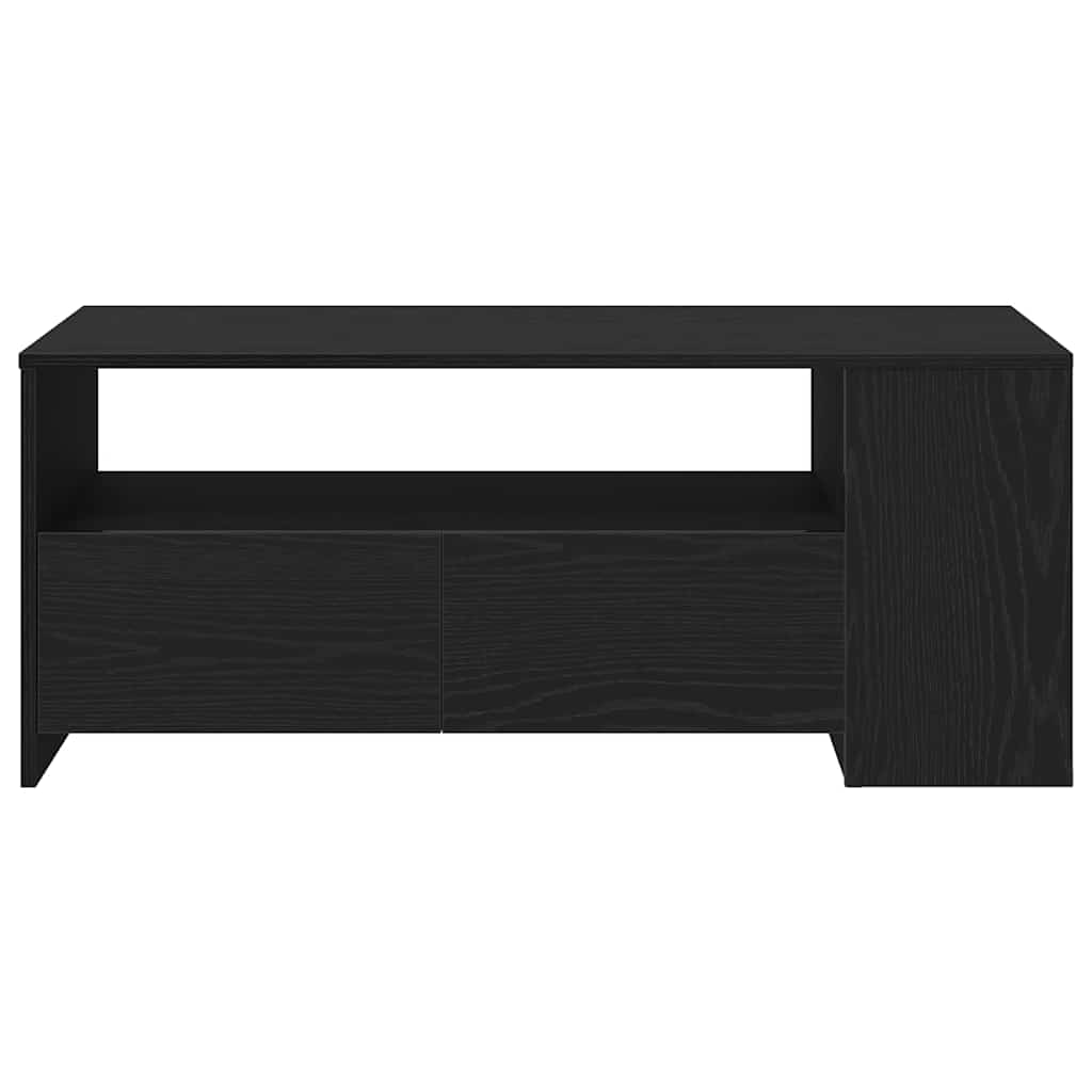 Juodas ąžuolo kavos staliukas 102x55x43.5 cm, pagamintas iš inžinerinės medienos