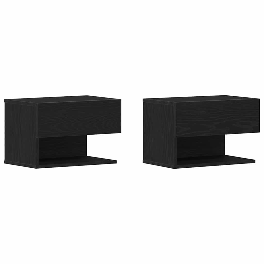 Šalia lovos spintelė 2 pcs Juodas ąžuolas 46 x 30 x 30 cm