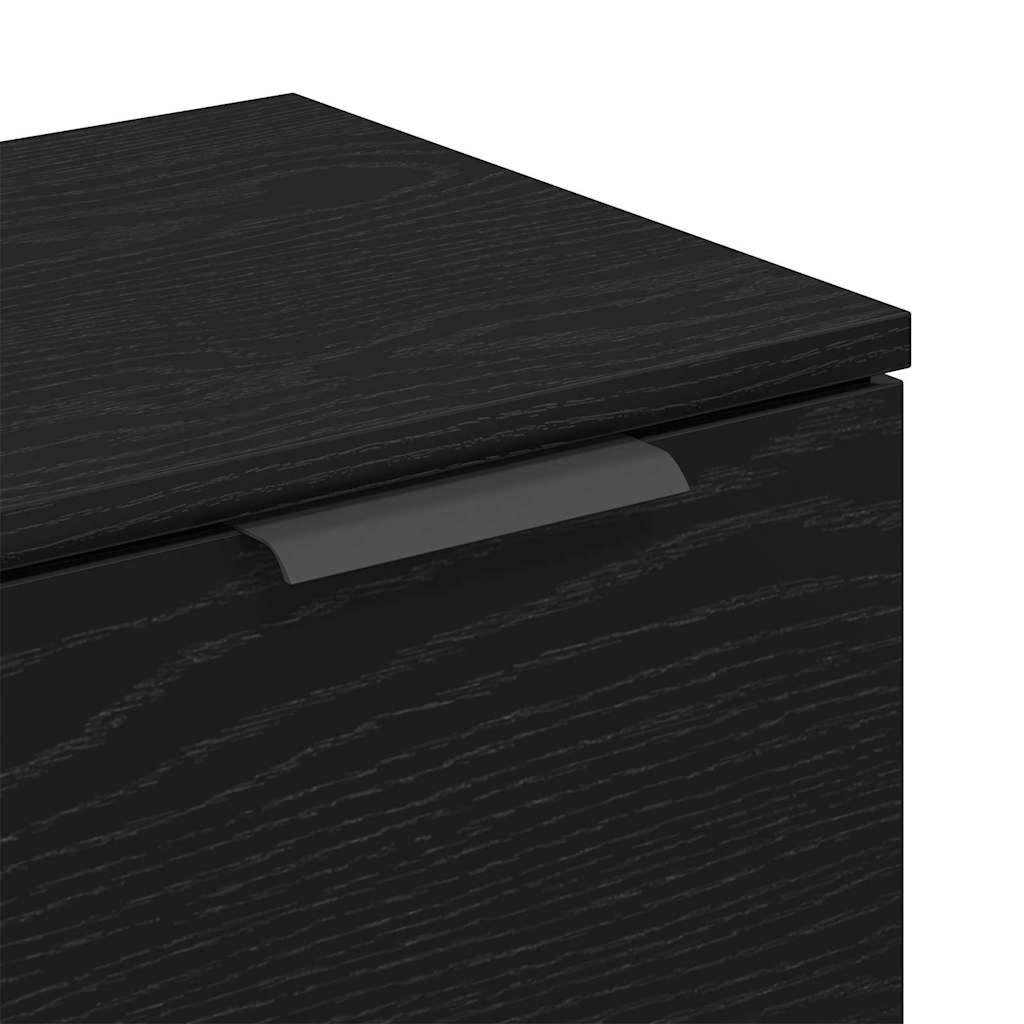Juodas ąžuolo lado - 60 x 30 x 70 cm - Pagamintas iš inžinerinės medienos