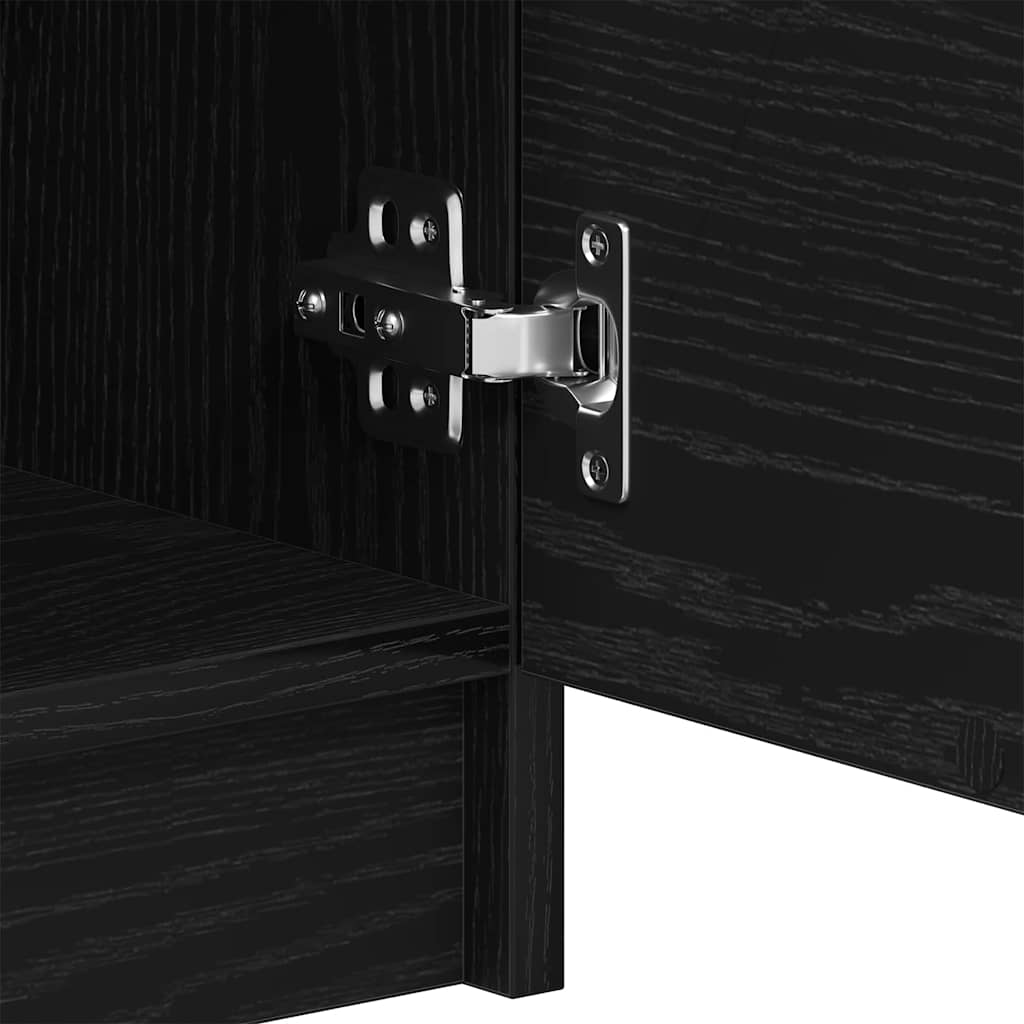Juodas ąžuolo lado - 60 x 30 x 70 cm - Pagamintas iš inžinerinės medienos