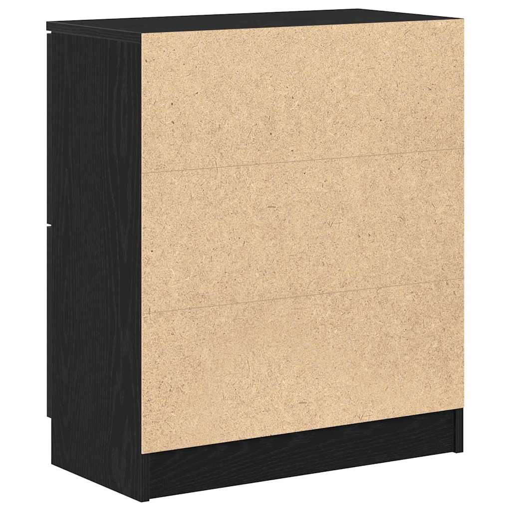Juodas ąžuolo lado - 60 x 30 x 70 cm - Pagamintas iš inžinerinės medienos