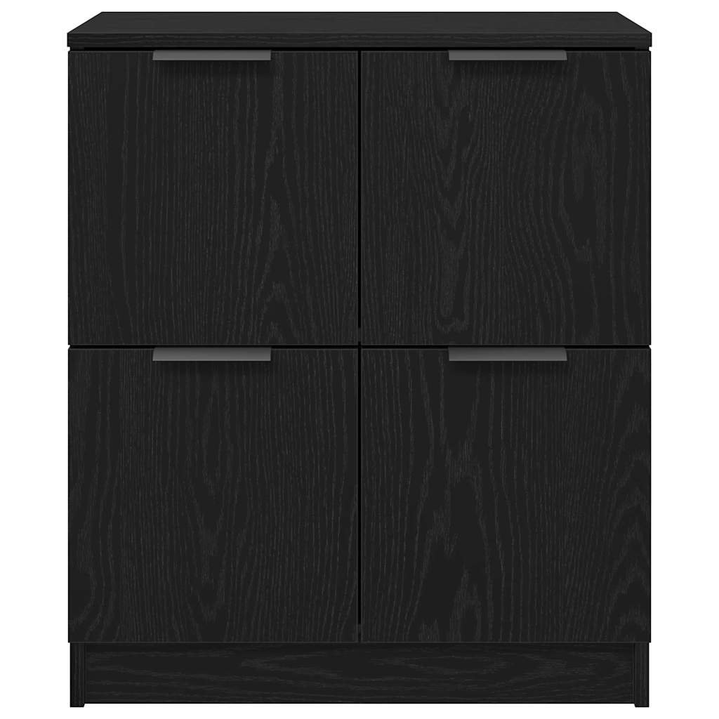 Juodas ąžuolo lado - 60 x 30 x 70 cm - Pagamintas iš inžinerinės medienos