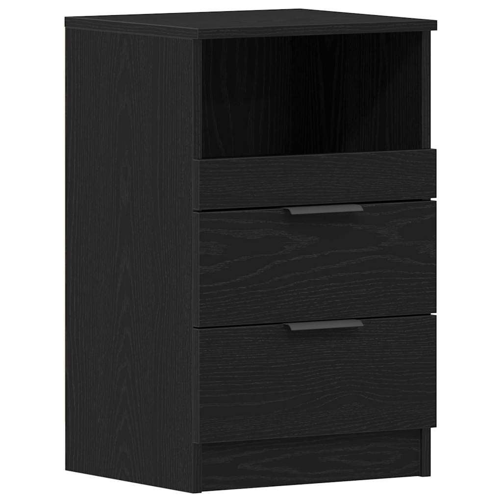 Bedside cabinet with drawer black oak 40 x 35 x 65 cm