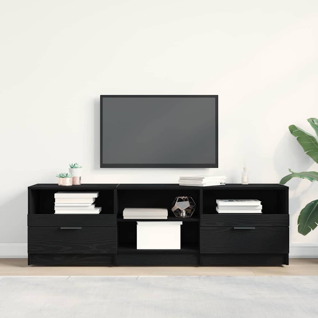 TV Cabinet with Drawers Black 150 x 33.5 x 45 cm