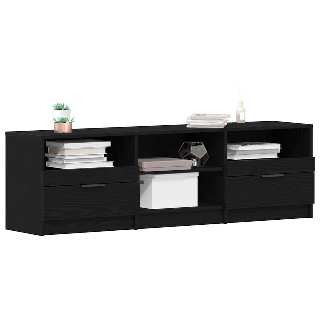 TV Cabinet with Drawers Black 150 x 33.5 x 45 cm