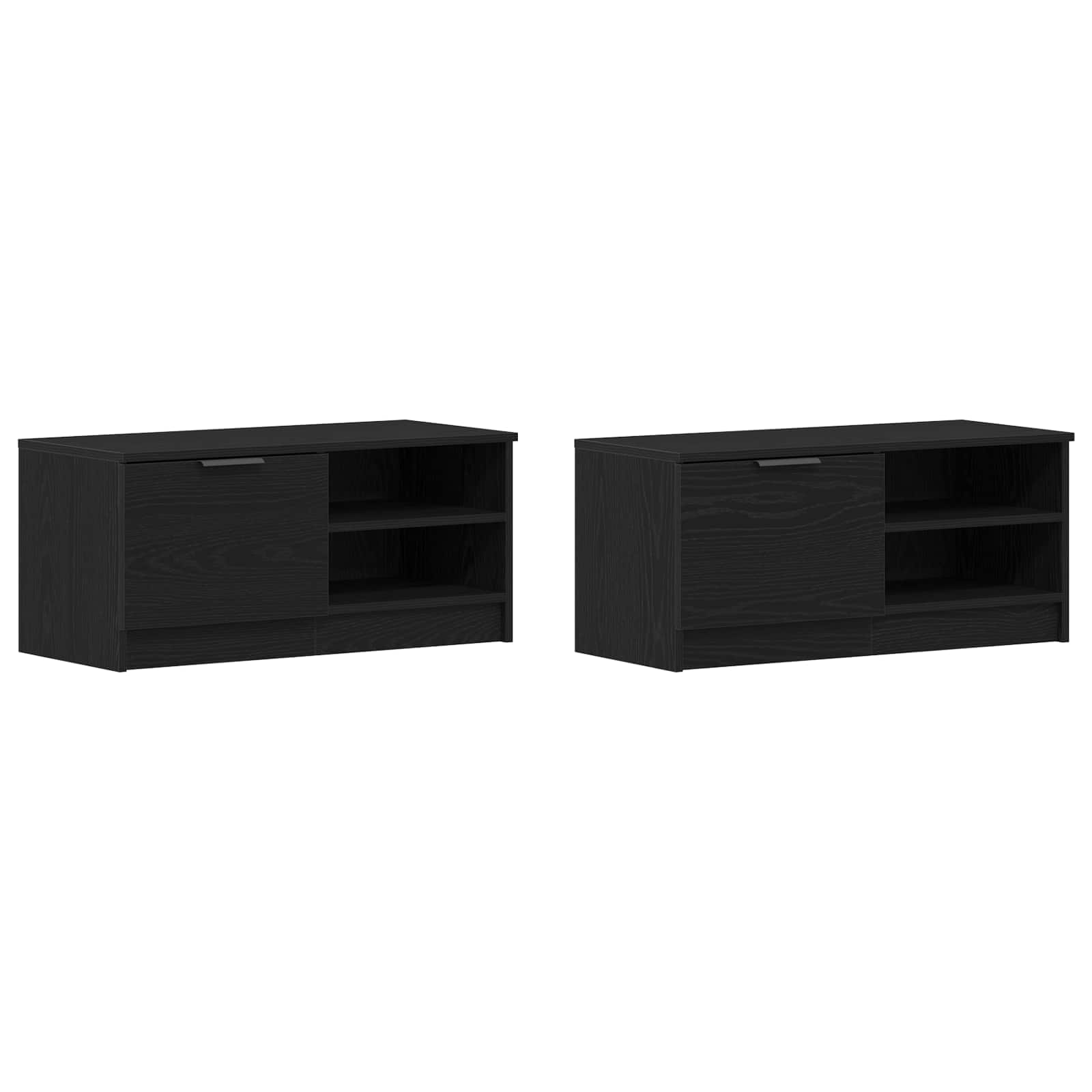 TV cabinet 2 pcs Black 80 x 35 x 36.5 cm