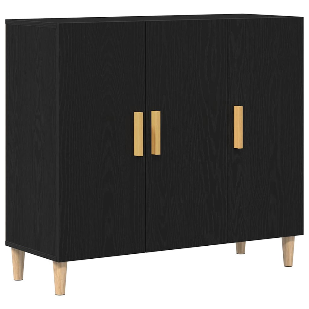 Juodas šoninis staliukas 90x34x80 cm iš inžinerinės medienos