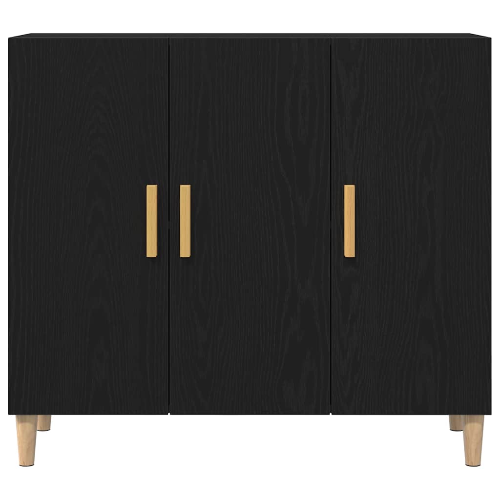 Juodas šoninis staliukas 90x34x80 cm iš inžinerinės medienos