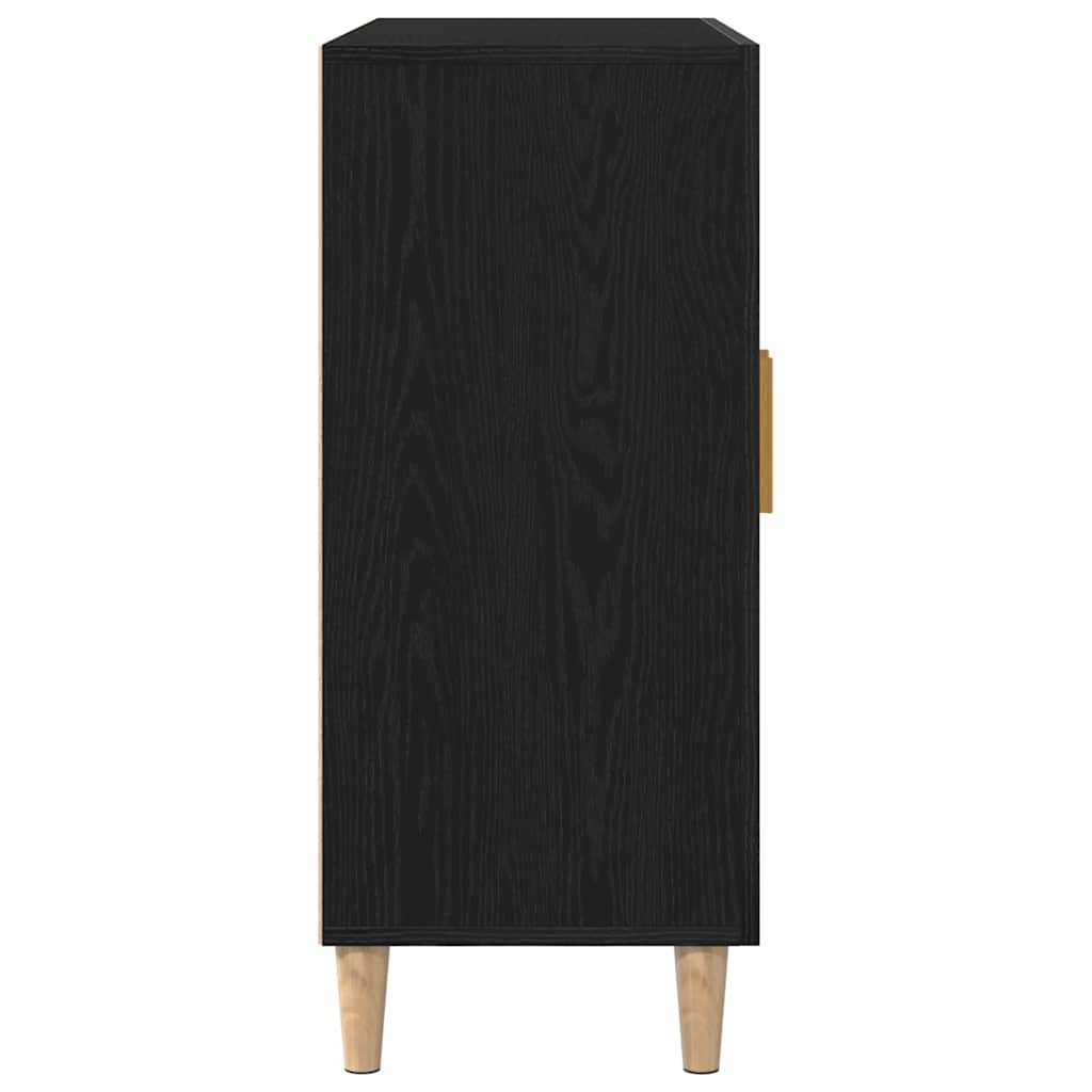 Juodas šoninis staliukas 90x34x80 cm iš inžinerinės medienos