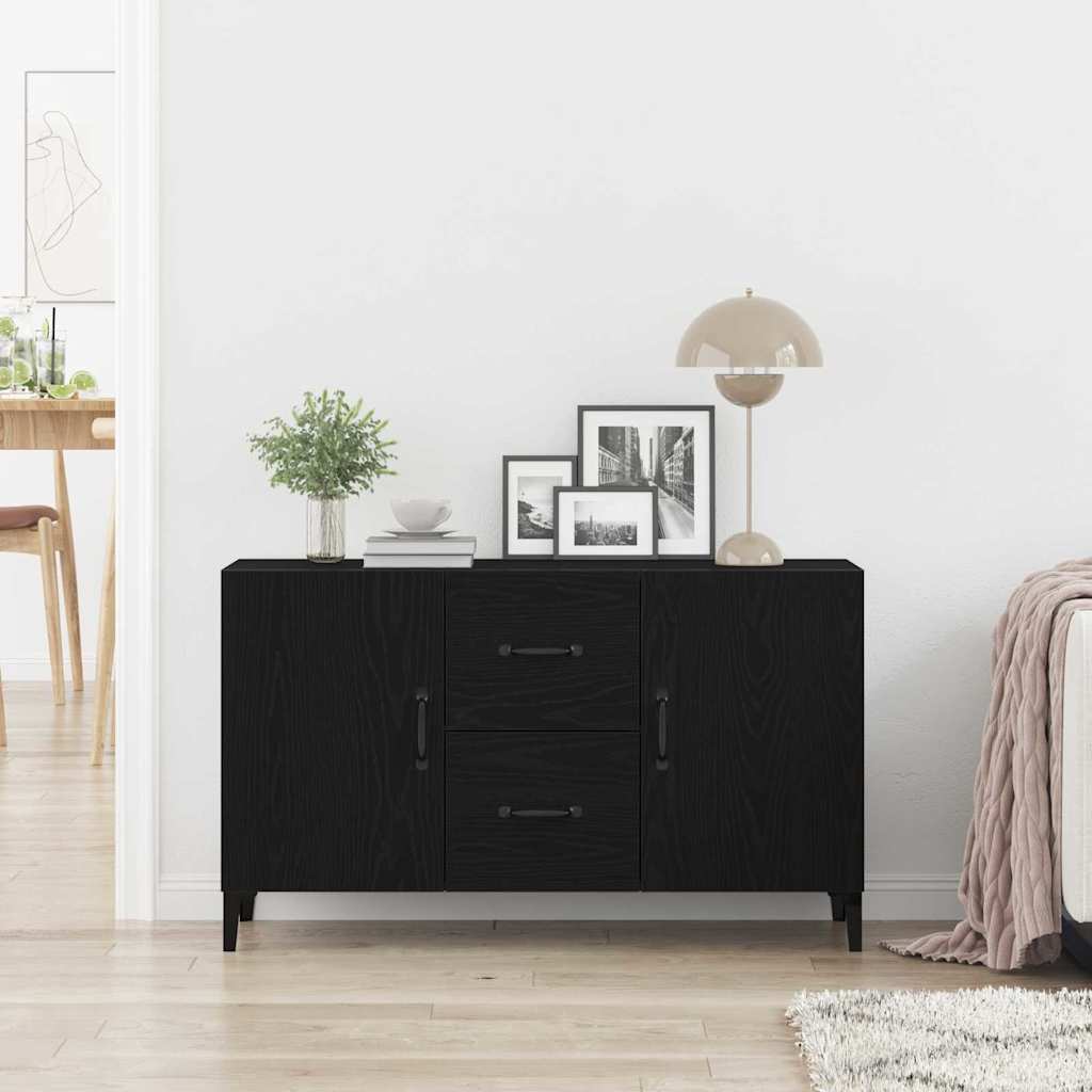 Juodo ąžuolo komoda - 100 x 36 x 60 cm - Pagaminta iš inžinerinės medienos
