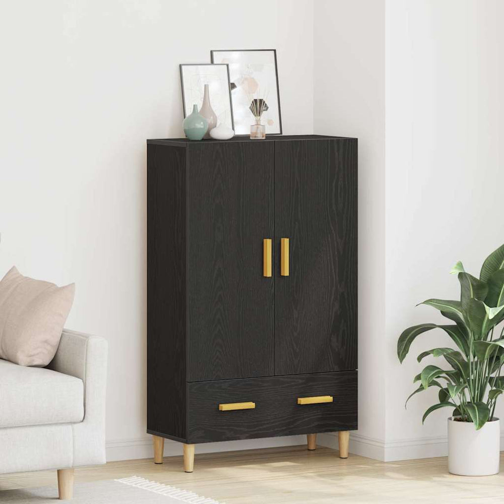 Tall Cabinet Black 70 x 31 x 115 cm Engineered Wood