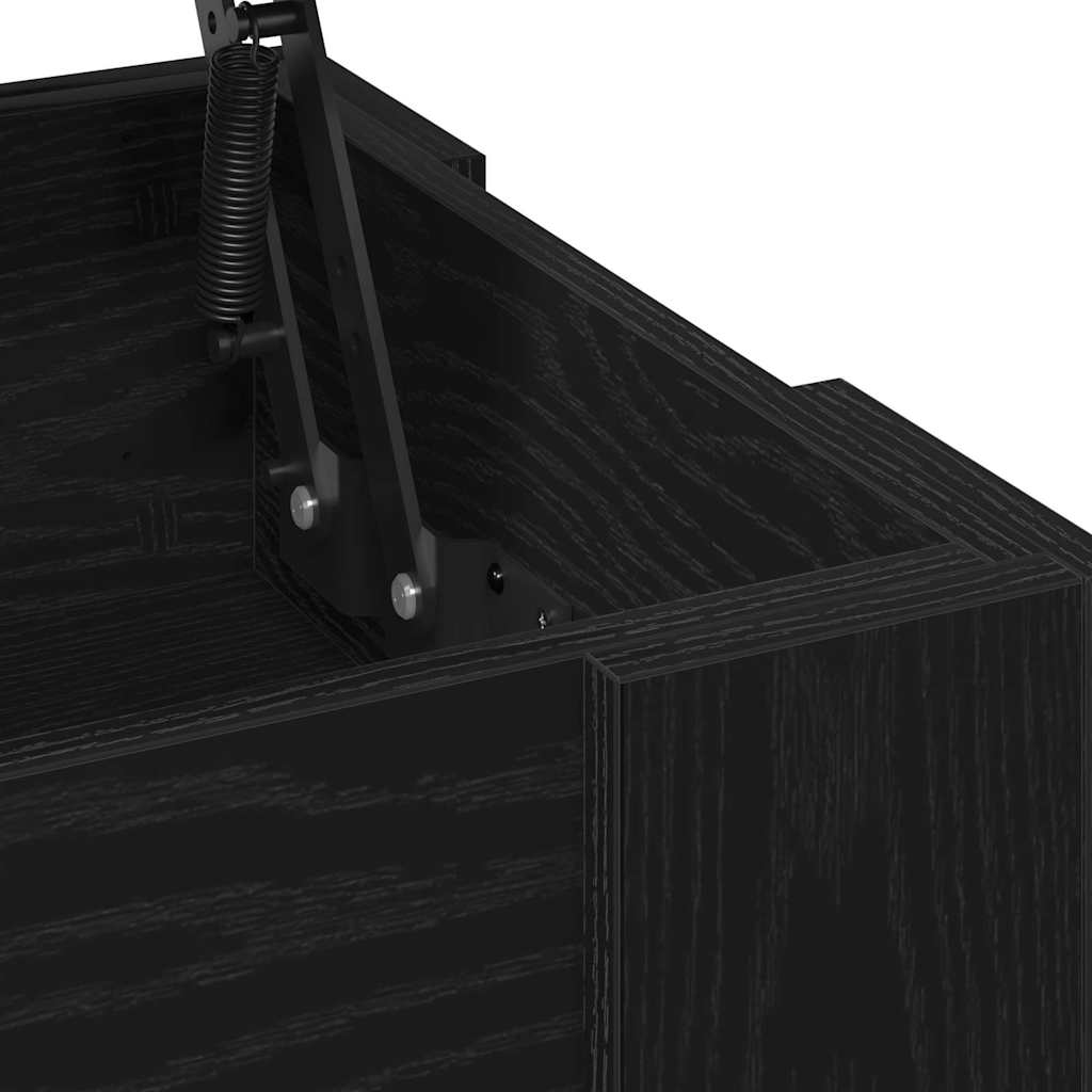 Juodas ąžuolo kavos staliukas - 101x49x52 cm, pagamintas iš inžinerinės medienos