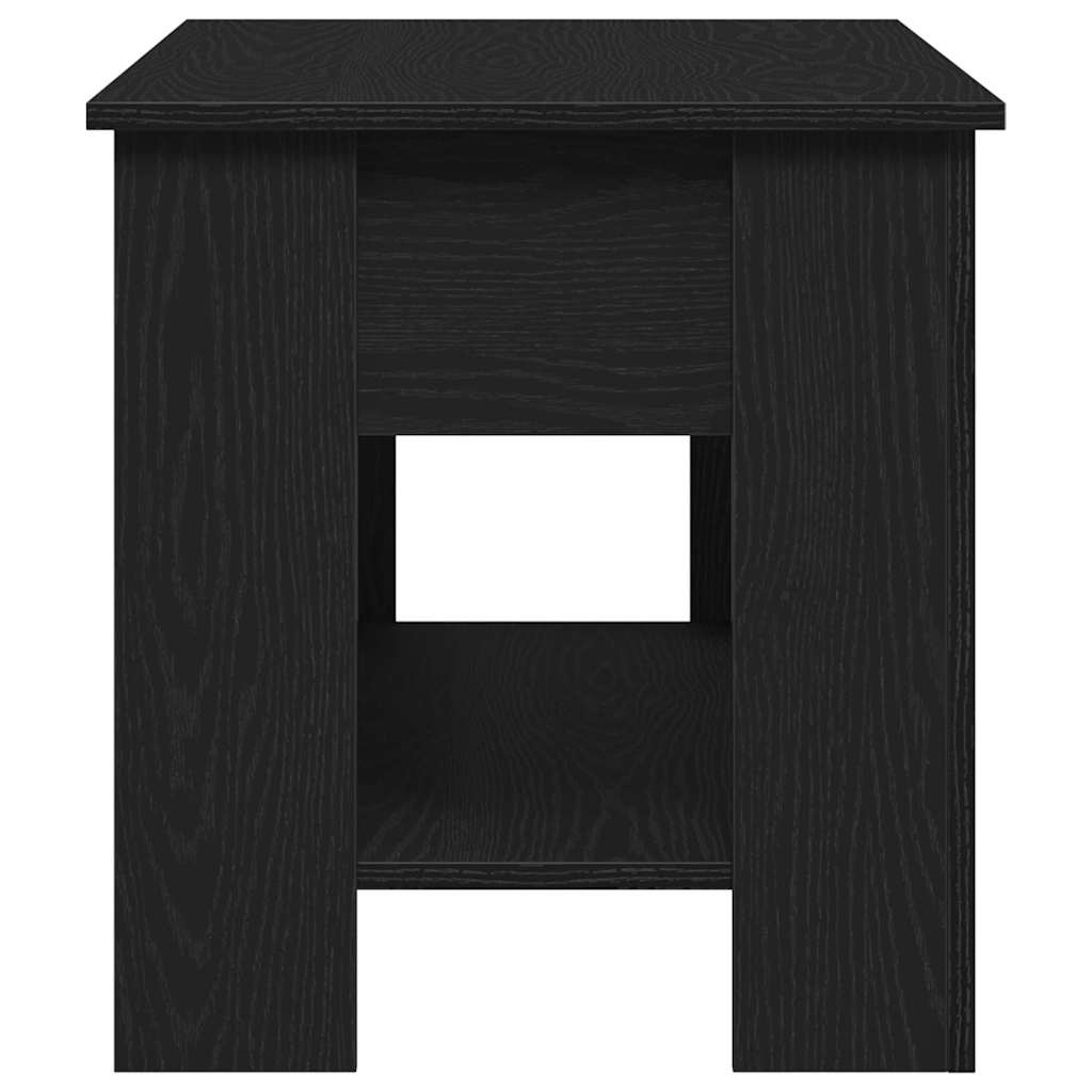 Juodas ąžuolo kavos staliukas - 101x49x52 cm, pagamintas iš inžinerinės medienos