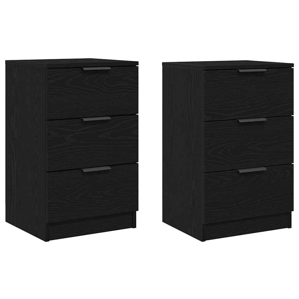 Šalia lovos spintelė 2 pcs juoda ąžuolo 40 x 65 x 65 cm