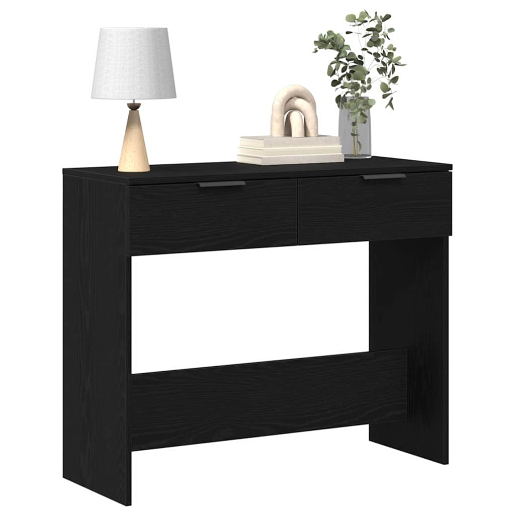 Konsoles galds melns ozols 90 x 36 x 75 cm Inženierijas koks