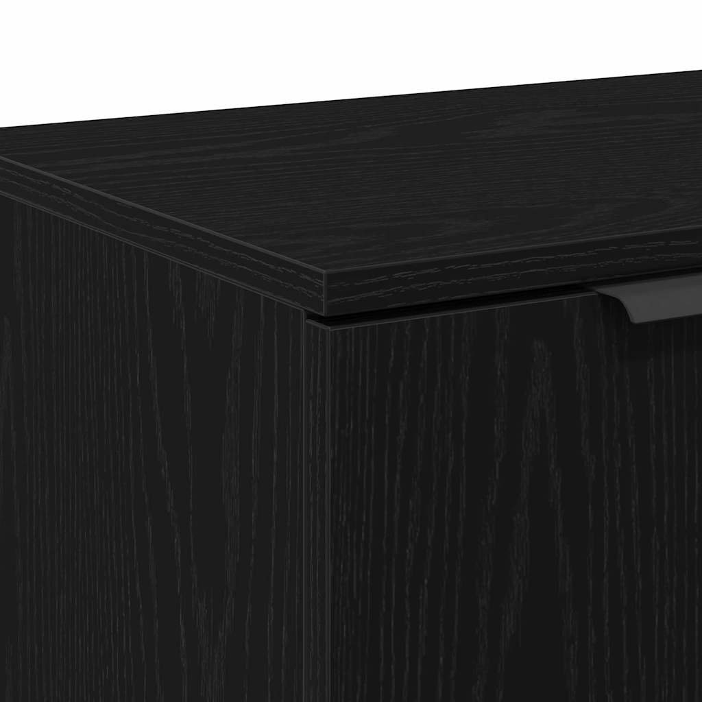 TV cabinet black oak 102 x 35 x 36.5 cm Engineered wood