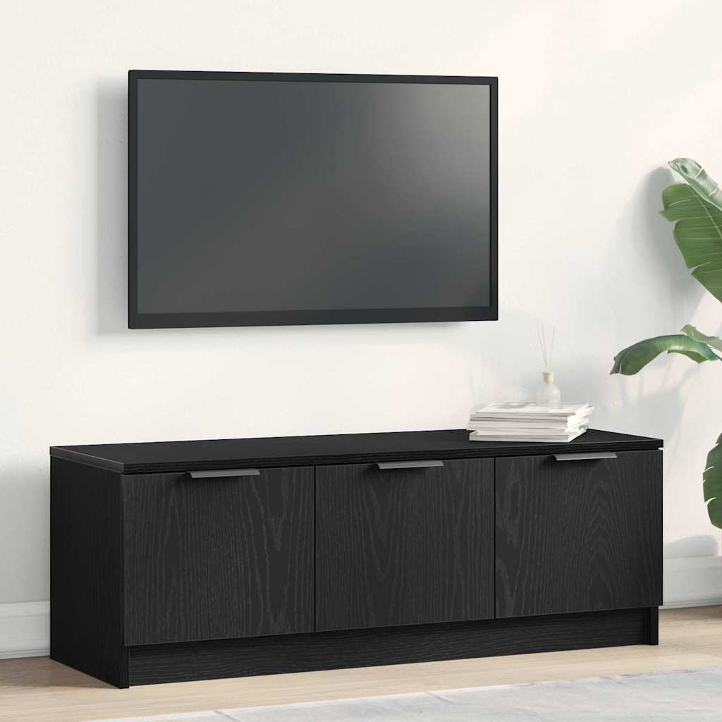 TV cabinet black oak 102 x 35 x 36.5 cm Engineered wood