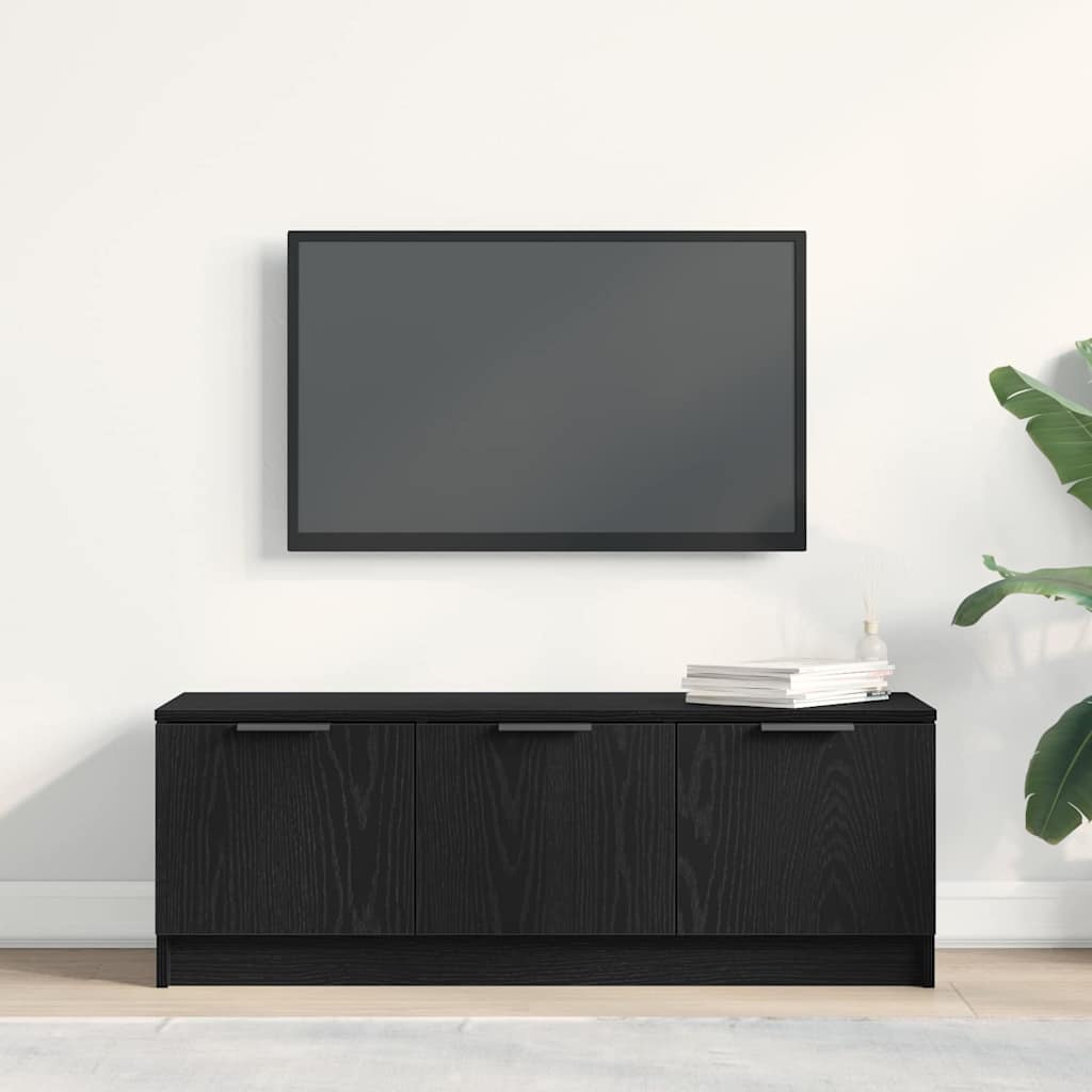 TV cabinet black oak 102 x 35 x 36.5 cm Engineered wood
