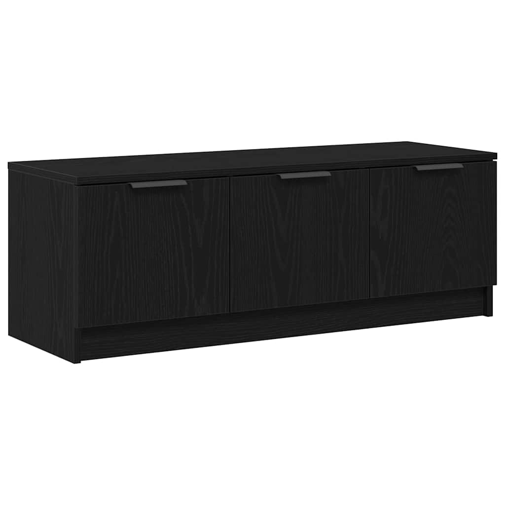 TV cabinet black oak 102 x 35 x 36.5 cm Engineered wood