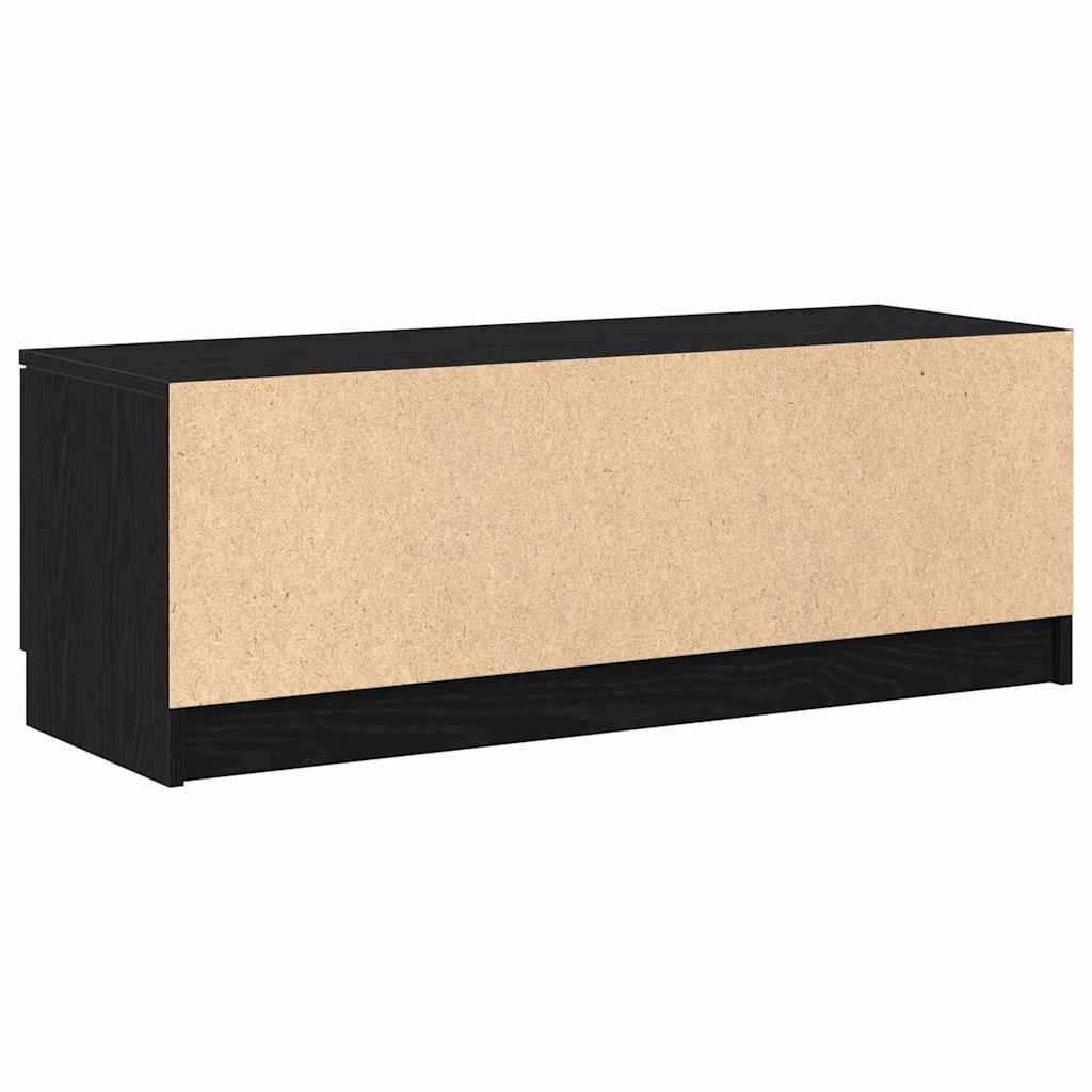 TV cabinet black oak 102 x 35 x 36.5 cm Engineered wood